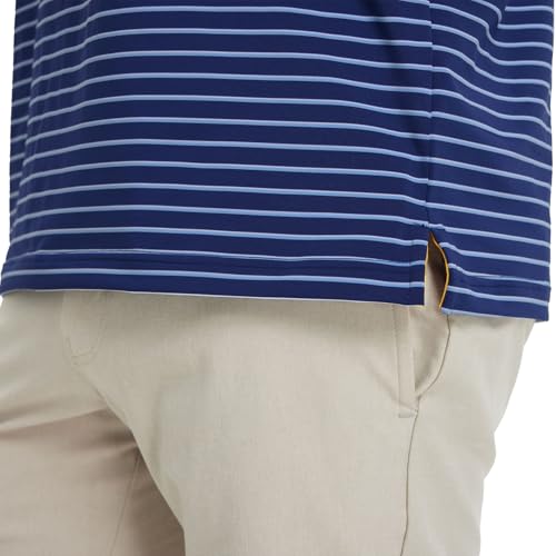Golf Shirts for Men Moisture Wicking Striped Polo Performance Dry Fit Business Sports Mens Polo Shirts Short Sleeve