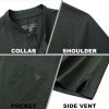 Collarless Golf Shirts for Men Dry Fit Moisture Wicking Performance Solid Casual Mens Henley Shirts Short Sleeve