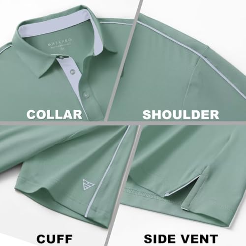 Golf Polo Shirts for Men Short Sleeve Dry Fit Solid Moisture Wicking Casual Performance Collared Mens Polo Shirts