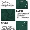 Mens Polo Shirts Vintage Stripes Knit Short Sleeve Slim Fit Summer Pullover Shirts with Pocket Dark Green Medium