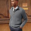 Men Quarter Zip Pullover Sweaters Casual Lightweight Knit Dress Sweater