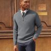 Men Quarter Zip Pullover Sweaters Casual Lightweight Knit Dress Sweater