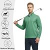 M MAELREG Quarter Zip Pullover Men Performance Dry Fit Stripe Mock Neck Midlayer Golf 1/4 Zip Pullover Mens Sweatshirt