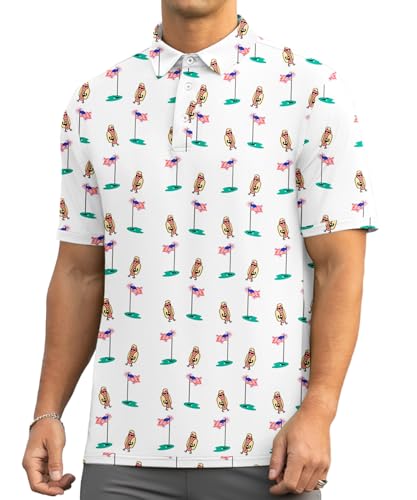 Men's Golf Polo Shirts Short Sleeve Performance Dry Fit Polo Shirt Moisture Wicking Casual Golf Shirts