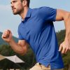 Men's Short Sleeve Polo Golf Shirts 3-Button Moisture Wicking Athletic T-Shirts Casual Collared Shirt