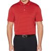 Stretch Short Sleeve Feeder Stripe Golf Polo, Moisture-Wicking Performance Shirts for Men