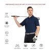 Mens Golf Shirt Short and Long Sleeve Moisture Wicking Dry Fit Performance Solid Casual Pique Golf Polo Shirts for Men
