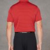 Stretch Short Sleeve Feeder Stripe Golf Polo, Moisture-Wicking Performance Shirts for Men