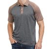 Men's Casual Short Sleeve Moisture Wicking Performance Golf Polo Contrast Color Patchwork Pique Shirts Tops