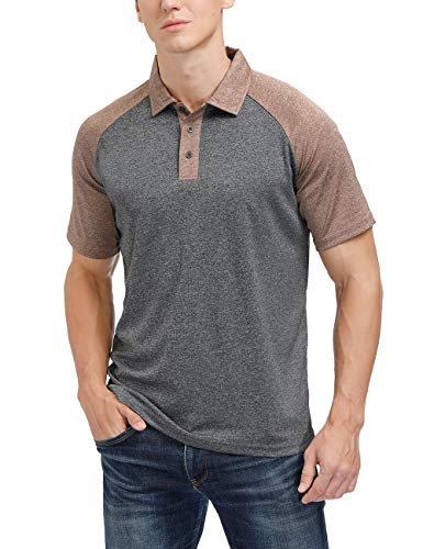 Men's Casual Short Sleeve Moisture Wicking Performance Golf Polo Contrast Color Patchwork Pique Shirts Tops