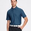 Mens Bubble Jacquard Polo Shirt Super Stretch Short Sleeve Polo Shirts for Men