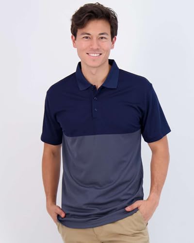 3 Pack: Men's Quick-Dry Short Sleeve Athletic Performance Polo Shirt (Available in Big & Tall)