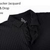 Mens Bubble Jacquard Polo Shirt Super Stretch Short Sleeve Polo Shirts for Men