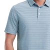 Mens Striped Golf Shirts Short Sleeve Silk-Like Touch Water-Resistant Breathable Soft Collared Polo Shirts for Men