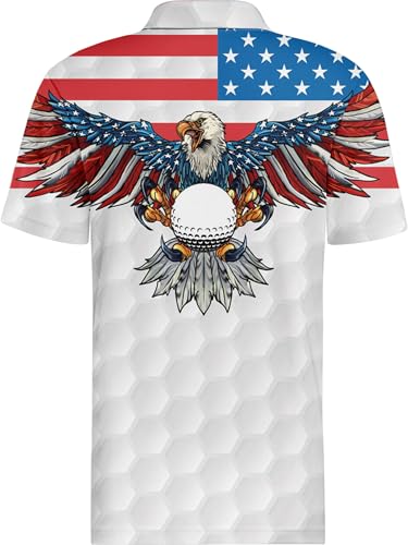 Funny Golf Shirts for Men Crazy Printed Pattern Colorful Wild Novelty Performance Moisture Wicking Mens Polo Shirt