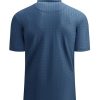 Mens Bubble Jacquard Polo Shirt Super Stretch Short Sleeve Polo Shirts for Men