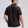 Men's Golf Shirt Short Sleeve Dry Fit Polo Moisture Wicking Print Collared Golf Shirts for Men Casual Lightweight