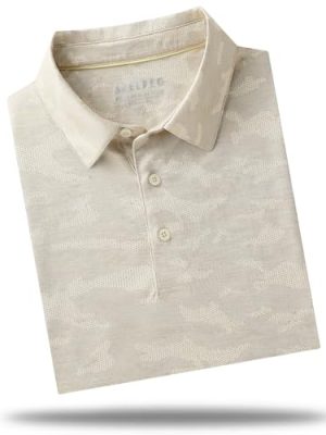Golf Shirts for Men Short Sleeve Heather Jacquard Textured Stretch Moisture Wicking Performance Mens Polo Shirts