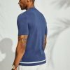 Men's Polo Shirts 70s Vintage Shirts Contrast Knitted Polo Shirts