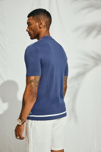 Men's Polo Shirts 70s Vintage Shirts Contrast Knitted Polo Shirts
