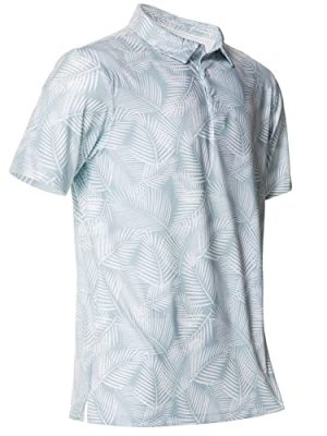 Golf Shirts for Men Dry Fit Performance Short Sleeve Print Moisture Wicking Polo Shirt