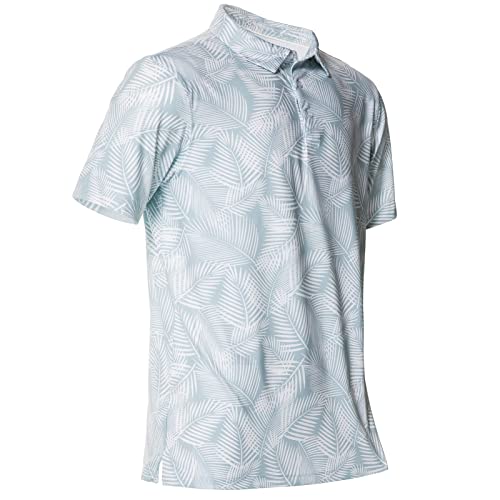 Golf Shirts for Men Dry Fit Performance Short Sleeve Print Moisture Wicking Polo Shirt