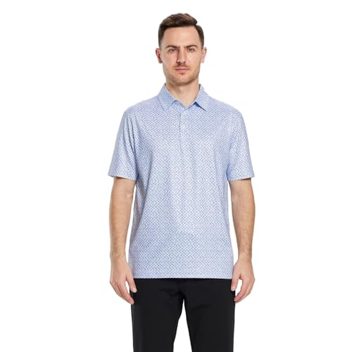 41yHIeeB87L.jpg Mens Golf Shirts Short Sleeve Moisture Wicking Dry Fit Print Performance Athletic Casual Golf Polo Shirts for Men