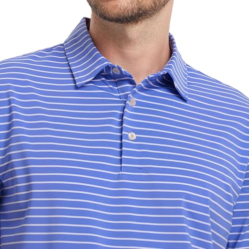 Golf Shirts for Men Moisture Wicking Striped Polo Performance Dry Fit Business Sports Mens Polo Shirts Short Sleeve