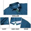 Mens Golf Shirt Short Sleeve Dry Fit Print Moisture Wicking Performance Patterns Collared Polo Shirt