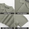 Polo Shirts for Men Short Sleeve Casual Knit Waffle Texture Polo Golf Shirt