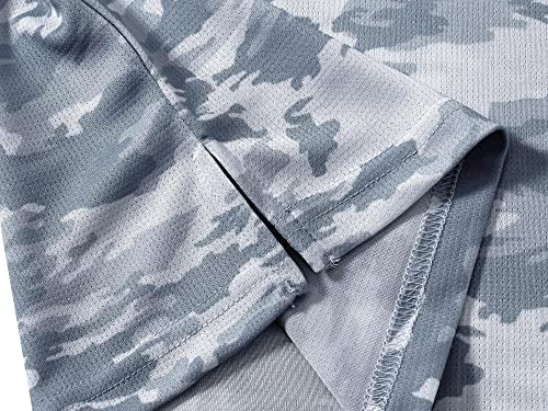 Men's Camo Polo Golf Shirt Hiking Dry Fit Short Sleeve T-Shirts Pique Collared Polo Jersey
