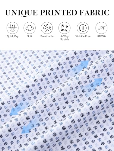 Mens Golf Shirts Print Moisture Wicking Short Sleeve Performance Dry Fit Stretch Active Polo Shirts for Men