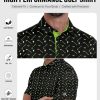 51A1vNhd8mL.jpg Men's Golf Polo Shirt Short Sleeve Performance Moisture Wicking Collared Print Shirt for Golf and Casual Wear