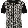 Men's Contrast 70s Vintage Polo Shirts Short Sleeve Knitwear
