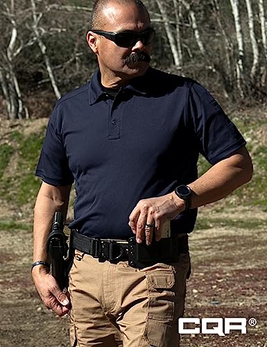 Men's Polo Shirts, Tactical Short Sleeve Golf Performance Shirts, Lightweight Dry Fit UPF 50+ Pique