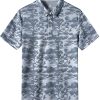 Men's Camo Polo Golf Shirt Hiking Dry Fit Short Sleeve T-Shirts Pique Collared Polo Jersey