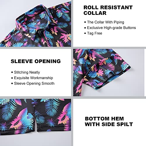 51JYHwWm3tL.jpg Golf Shirts for Men Super Stretch Jacquard Dry Fit Golf Polo Moisture Wicking Short Sleeve Polo Shirts for Men