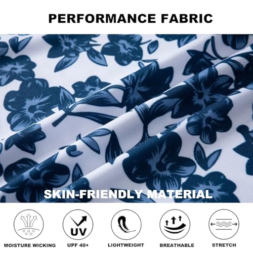 Golf Shirts for Men Dry Fit Performance Print Short Sleeve Moisture Wicking Golf Polo Shirts