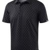 Men's Golf Shirt Short Sleeve Dry Fit Polo Moisture Wicking Print Collared Golf Shirts for Men Casual Lightweight
