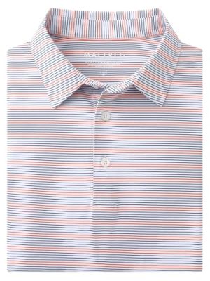 Mens Golf Shirts Dry Fit Moisture Wicking Performance Sports Short Sleeve Striped Collared Polo Shirts for Men