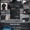 Men's Polo Shirts, Tactical Short Sleeve Golf Performance Shirts, Lightweight Dry Fit UPF 50+ Pique