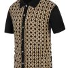 Men's Contrast 70s Vintage Polo Shirts Short Sleeve Knitwear