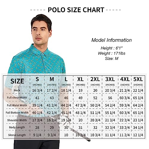 Premium Golf Shirts for Men Dry Fit Performance Polo Short Sleeve Collared Shirt