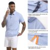 Men's Polo Shirts Short Sleeve Cotton Blend Moisture Wicking Dry Fit Performance Collared Golf Shirts for Men