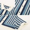 Men's Polo Shirts Retro Knit Shirt Vintage Striped Shirt