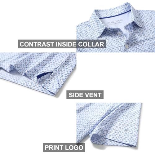 51elTAOYRLL.jpg Mens Golf Shirts Short Sleeve Moisture Wicking Dry Fit Print Performance Athletic Casual Golf Polo Shirts for Men