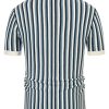 Men's Polo Shirts Retro Knit Shirt Vintage Striped Shirt