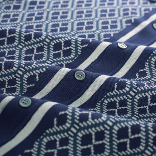 Men's Polo Shirts 70s Vintage Shirts Contrast Knitted Polo Shirts