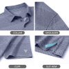 Mens Polo Shirts Short Sleeve Dry Fit Jacquard Performance Moisture Wicking Casual Pocket Golf Shirts for Men