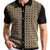 Men's Contrast 70s Vintage Polo Shirts Short Sleeve Knitwear